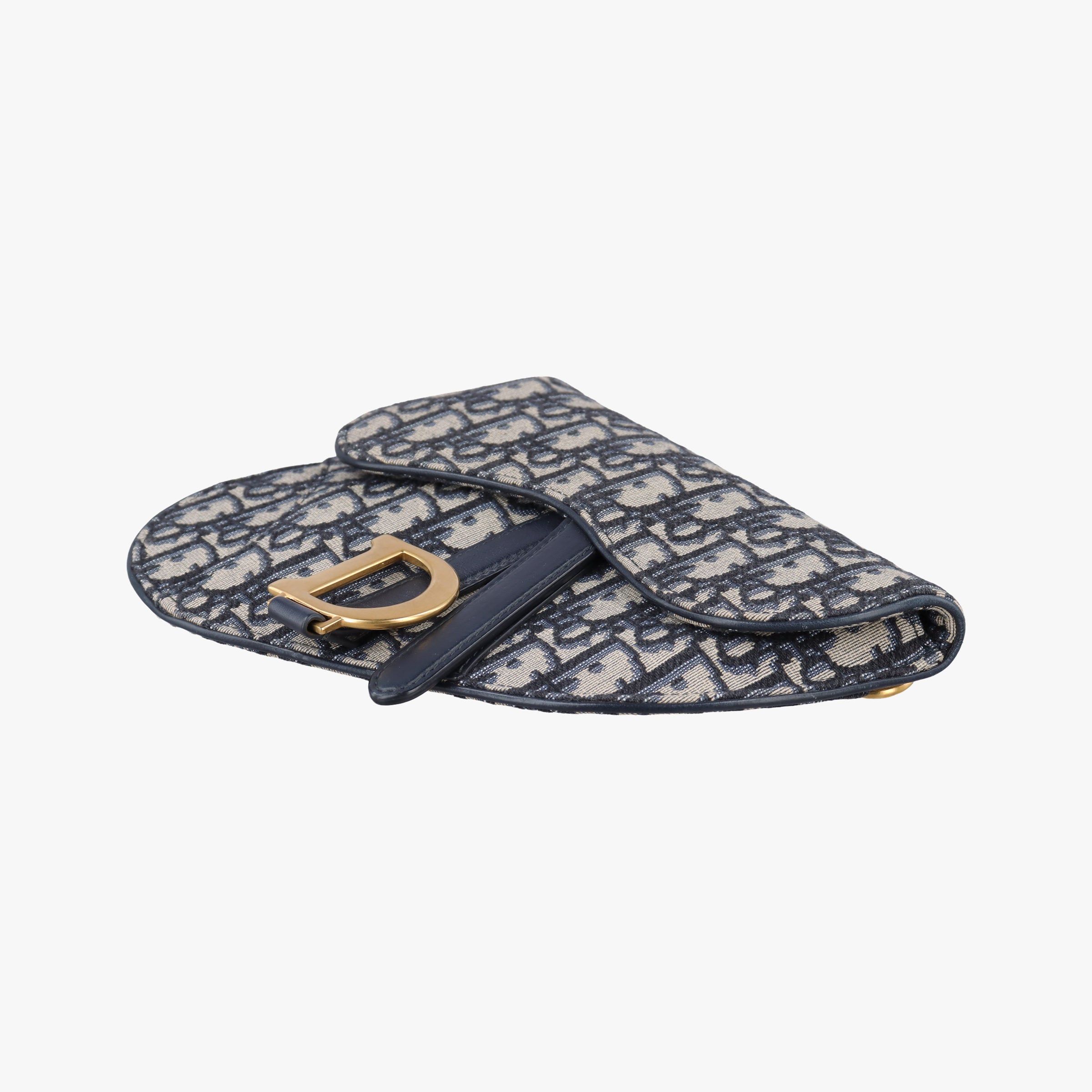 Pre-owned Christian Dior Saddle Gray×Navy Jacquard  bum bag/waist bag | stylenewstar