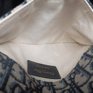 Pre-owned Christian Dior Saddle Gray×Navy Jacquard  bum bag/waist bag | stylenewstar