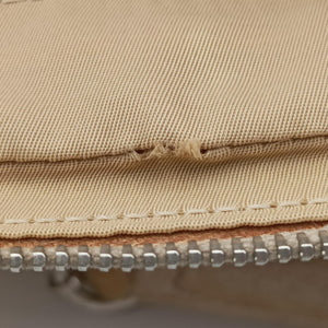 Pre-owned Christian Dior Romantic Trotter Beige x Pink PVC coated canvas x velour  shoulderbag | stylenewstar