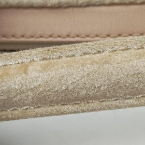 Pre-owned Christian Dior Romantic Trotter Beige x Pink PVC coated canvas x velour  shoulderbag | stylenewstar