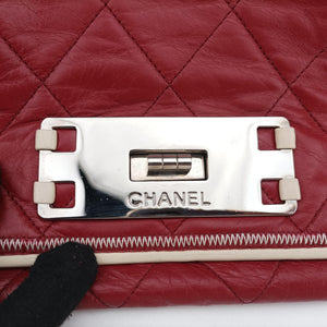 Pre-owned Chanel East West Burgundy lambskin×leather A37694 shoulderbag | stylenewstar
