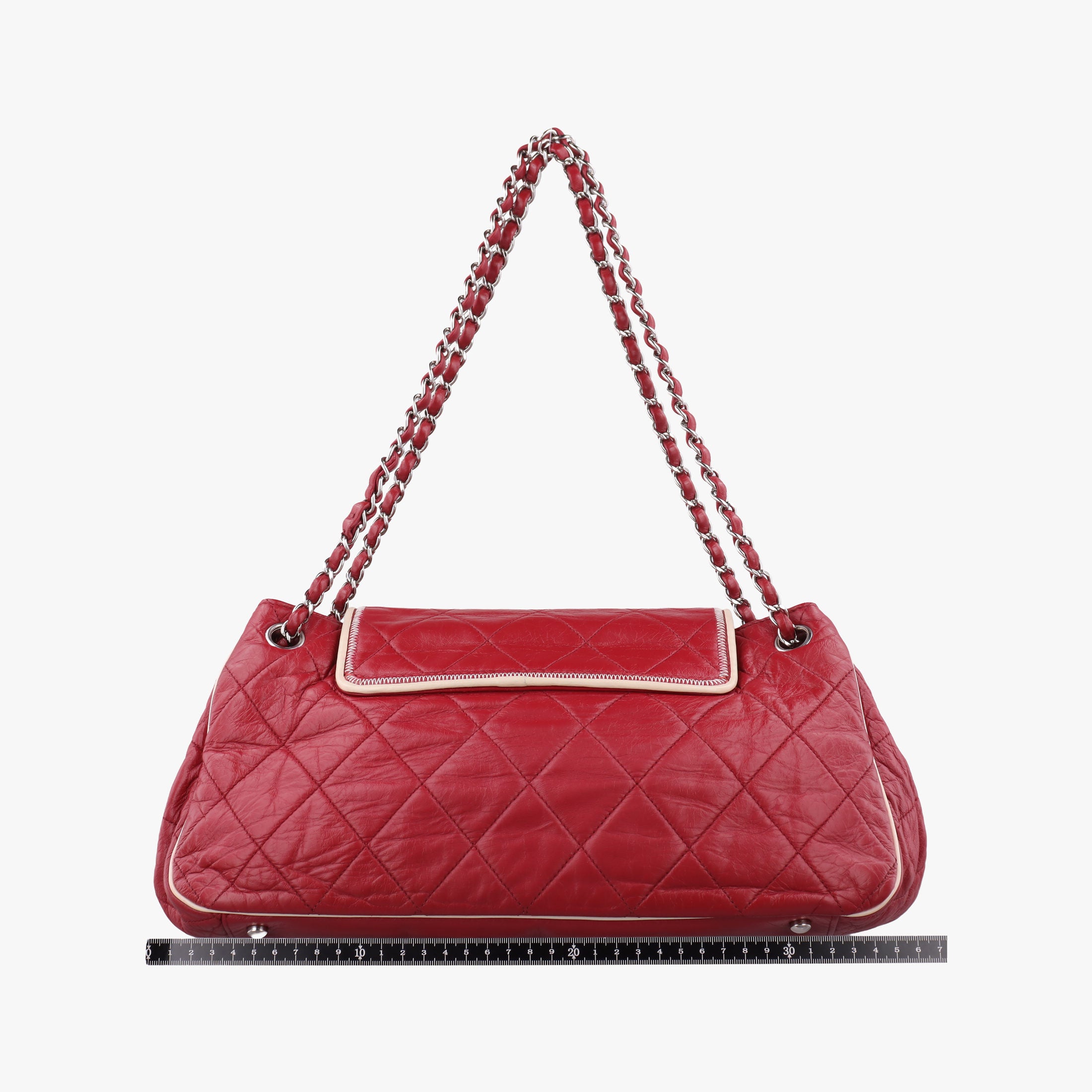 Pre-owned Chanel East West Burgundy lambskin×leather A37694 shoulderbag | stylenewstar