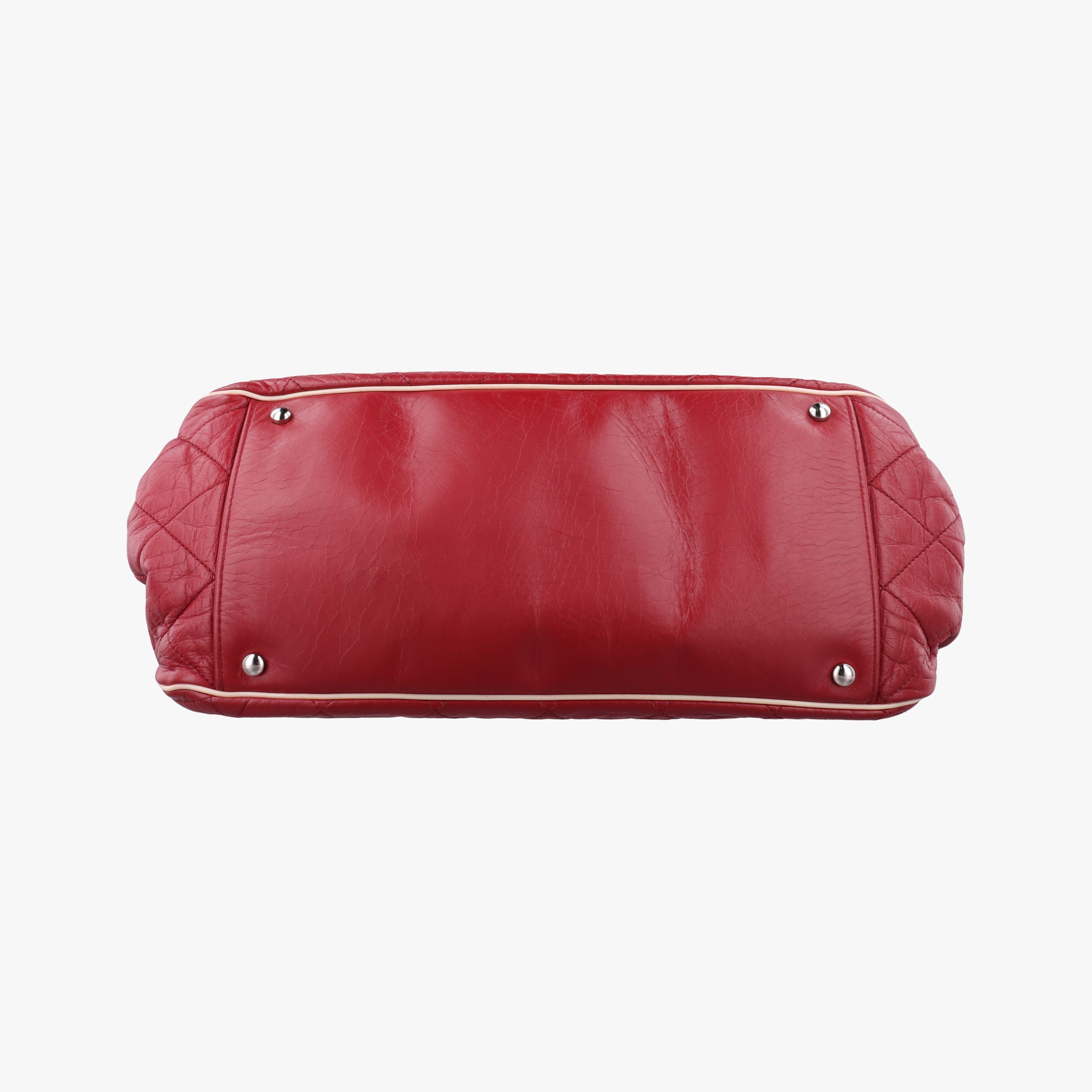 Pre-owned Chanel East West Burgundy lambskin×leather A37694 shoulderbag | stylenewstar