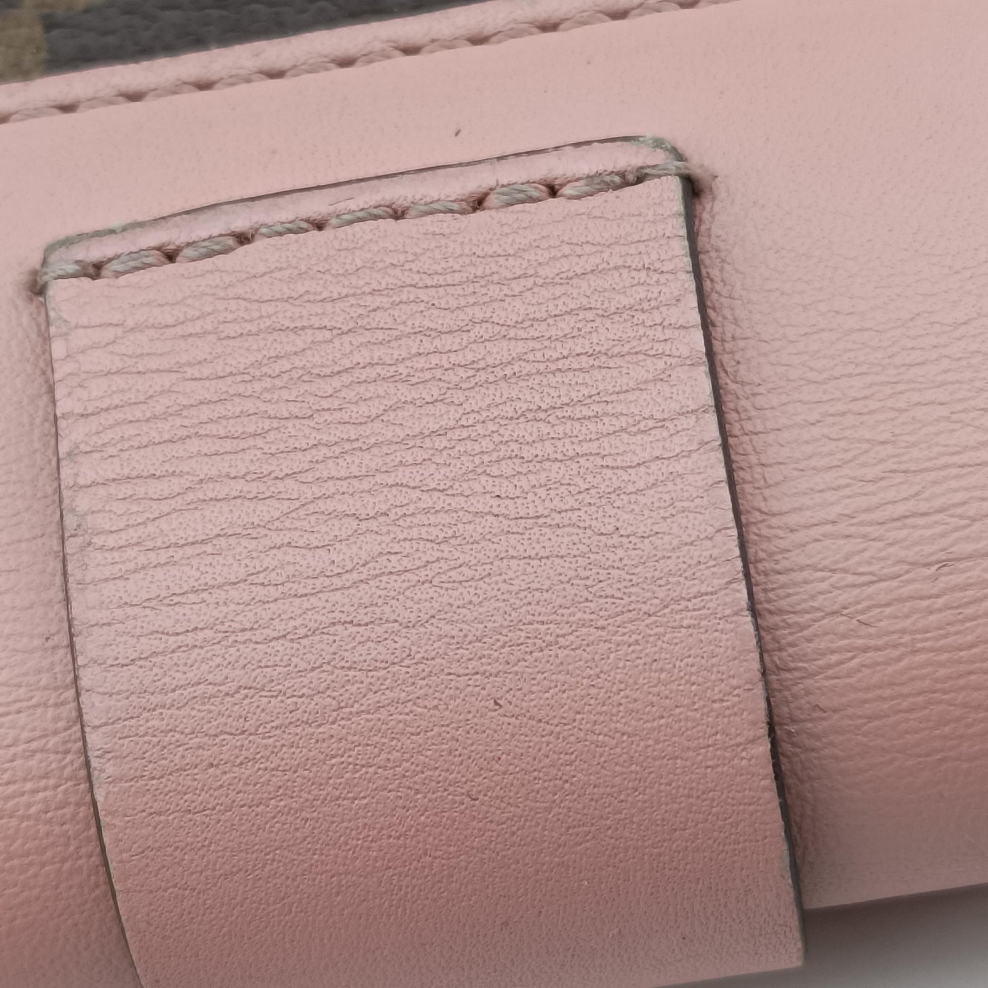 Pre-owned Louis Vuitton LOCKY BB Brown×ROSE POUDRE Monogram Canvas×calf leather M44080 shoulderbag | stylenewstar