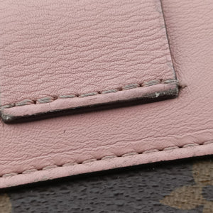 Pre-owned Louis Vuitton LOCKY BB Brown×ROSE POUDRE Monogram Canvas×calf leather M44080 shoulderbag | stylenewstar
