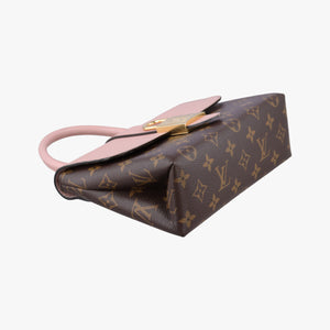 Pre-owned Louis Vuitton LOCKY BB Brown×ROSE POUDRE Monogram Canvas×calf leather M44080 shoulderbag | stylenewstar
