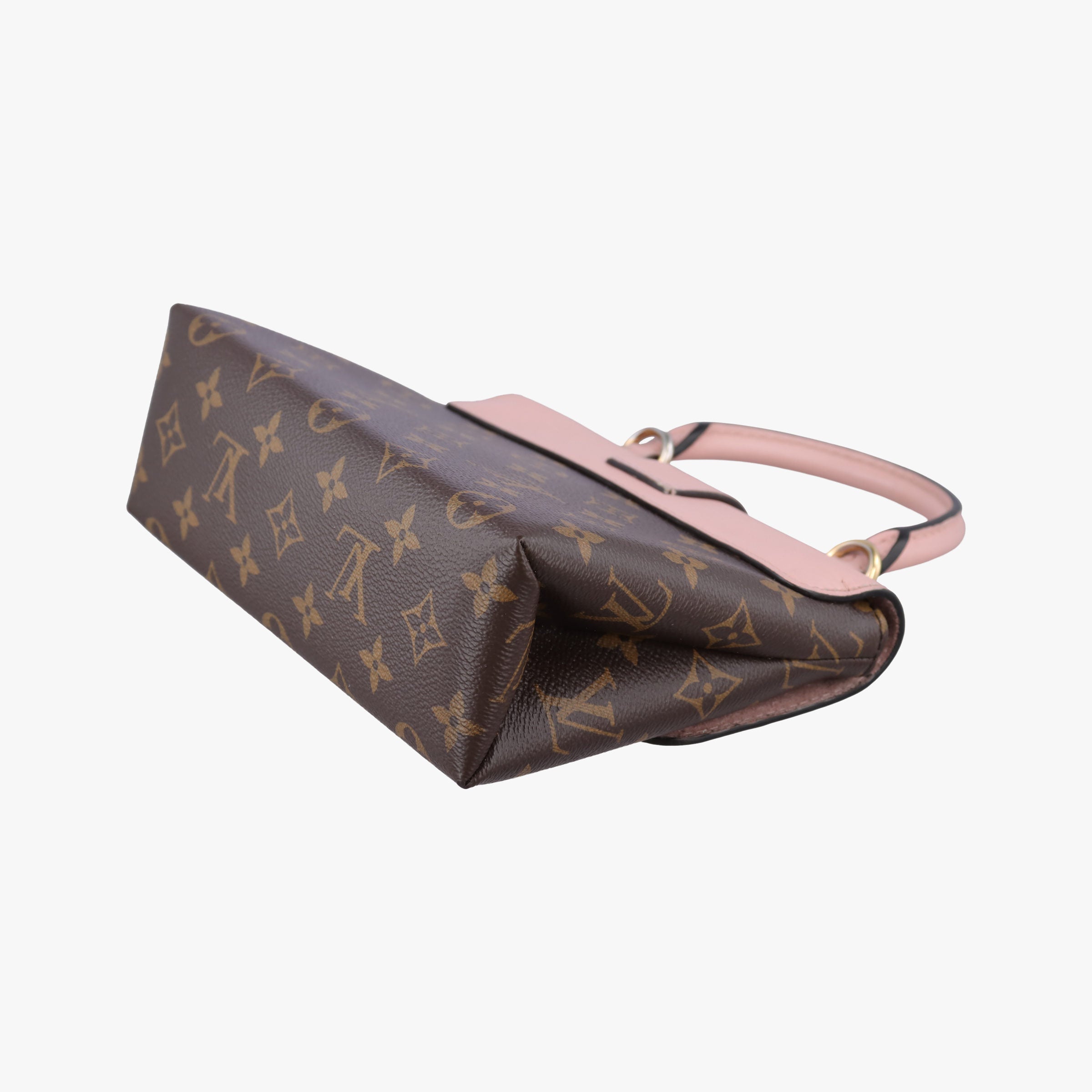 Pre-owned Louis Vuitton LOCKY BB Brown×ROSE POUDRE Monogram Canvas×calf leather M44080 shoulderbag | stylenewstar