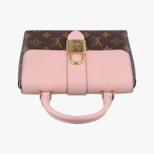 Pre-owned Louis Vuitton LOCKY BB Brown×ROSE POUDRE Monogram Canvas×calf leather M44080 shoulderbag | stylenewstar