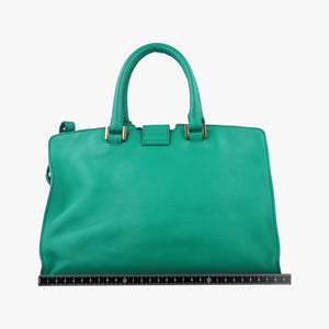 Pre-owned Yves Saint Laurent Y Ligne Petit Cabas Green Leather 311210 shoulderbag | stylenewstar