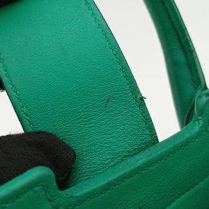 Pre-owned Yves Saint Laurent Y Ligne Petit Cabas Green Leather 311210 shoulderbag | stylenewstar