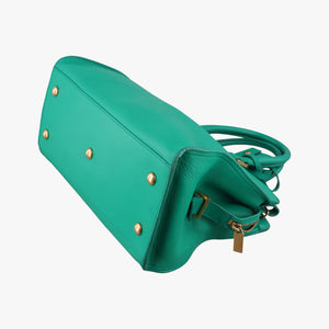 Pre-owned Yves Saint Laurent Y Ligne Petit Cabas Green Leather 311210 shoulderbag | stylenewstar