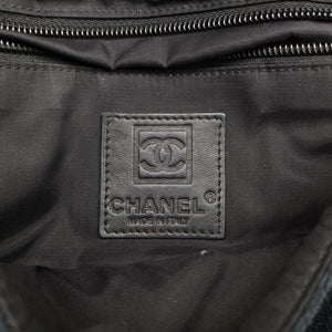 Vintage Chanel Sport Line Black×khaki Terry cloth×perforated leather A46094 shoulderbag | stylenewstar