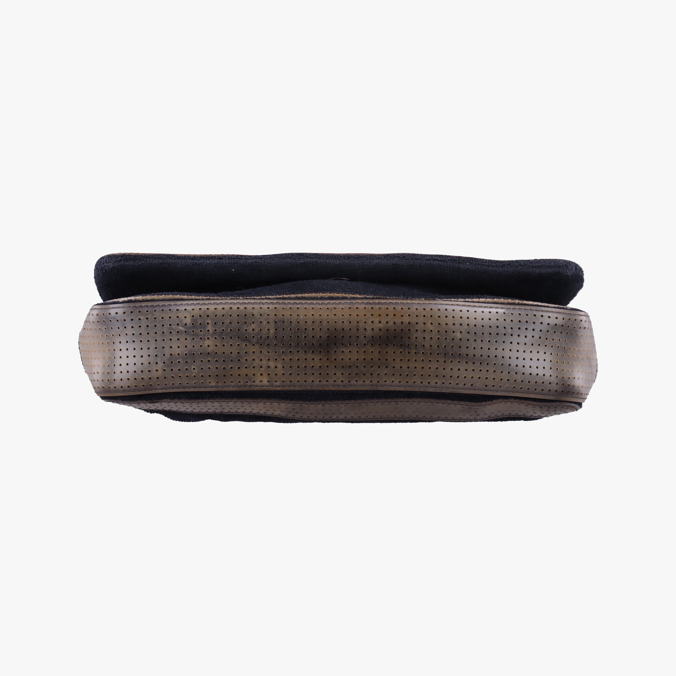 Vintage Chanel Sport Line Black×khaki Terry cloth×perforated leather A46094 shoulderbag | stylenewstar