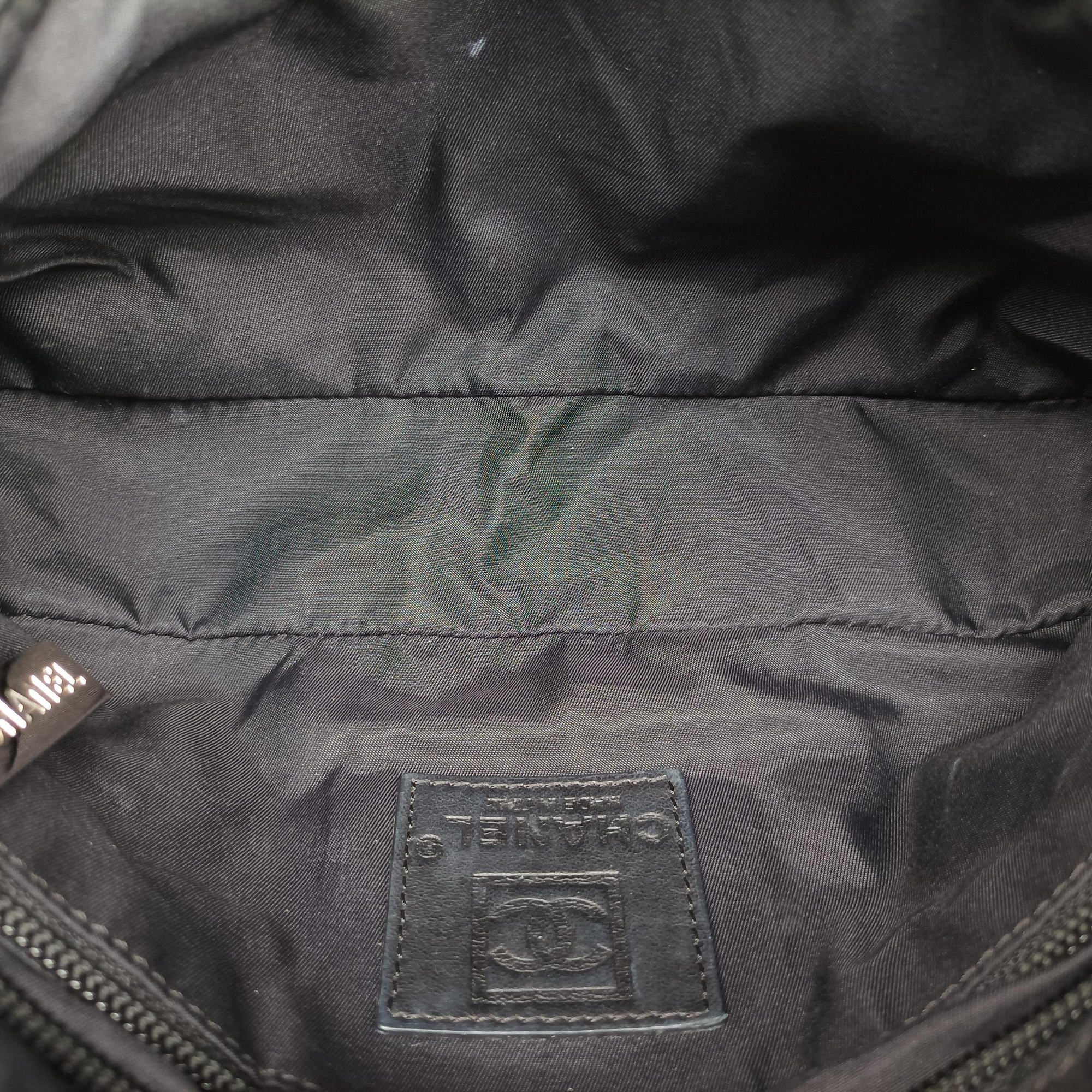 Vintage Chanel Sport Line Black×khaki Terry cloth×perforated leather A46094 shoulderbag | stylenewstar