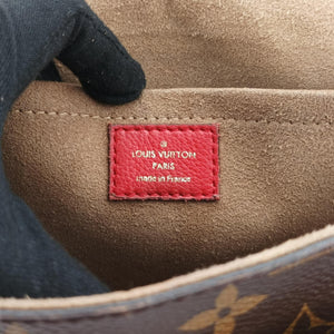 Pre-owned Louis Vuitton MARIGNAN Brown × Coquelicot Monogram Canvas×calf leather M44286 shoulderbag | stylenewstar