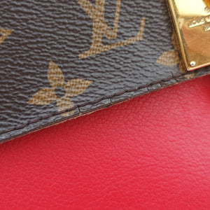 Pre-owned Louis Vuitton MARIGNAN Brown × Coquelicot Monogram Canvas×calf leather M44286 shoulderbag | stylenewstar
