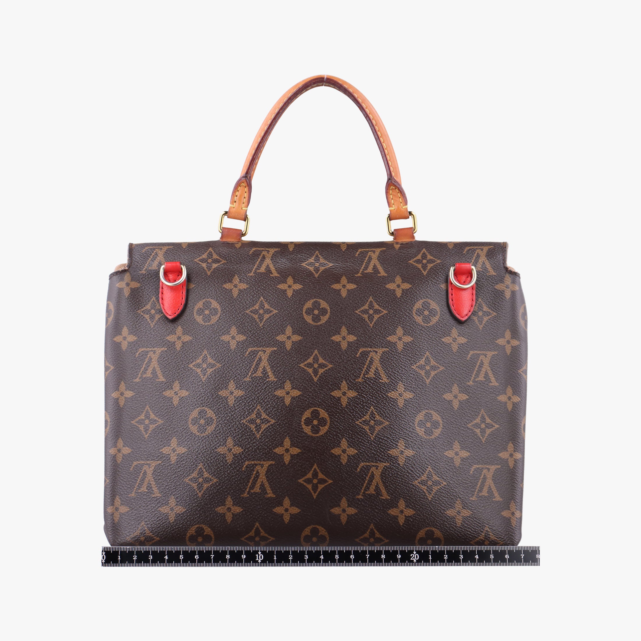 Pre-owned Louis Vuitton MARIGNAN Brown × Coquelicot Monogram Canvas×calf leather M44286 shoulderbag | stylenewstar