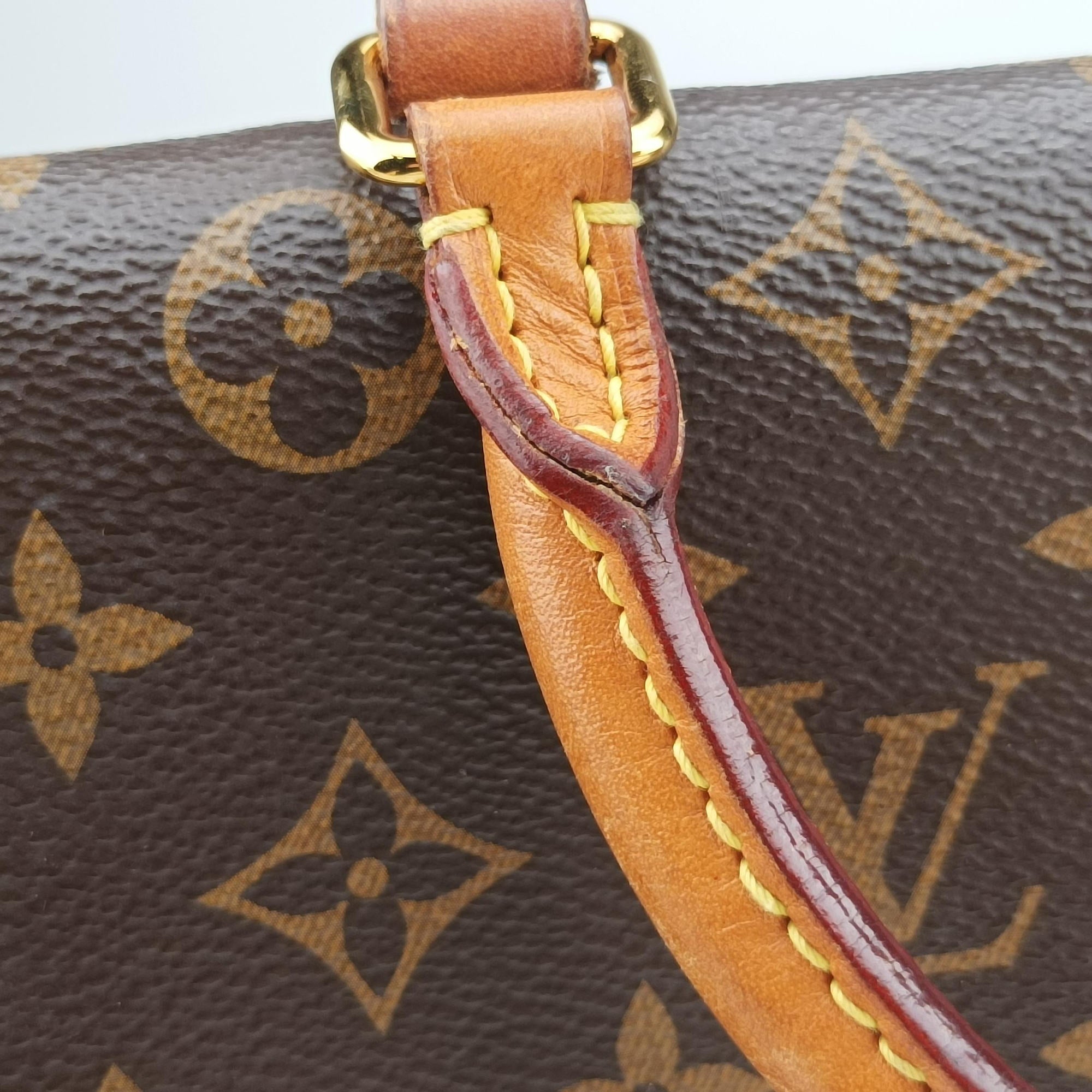 Pre-owned Louis Vuitton MARIGNAN Brown × Coquelicot Monogram Canvas×calf leather M44286 shoulderbag | stylenewstar