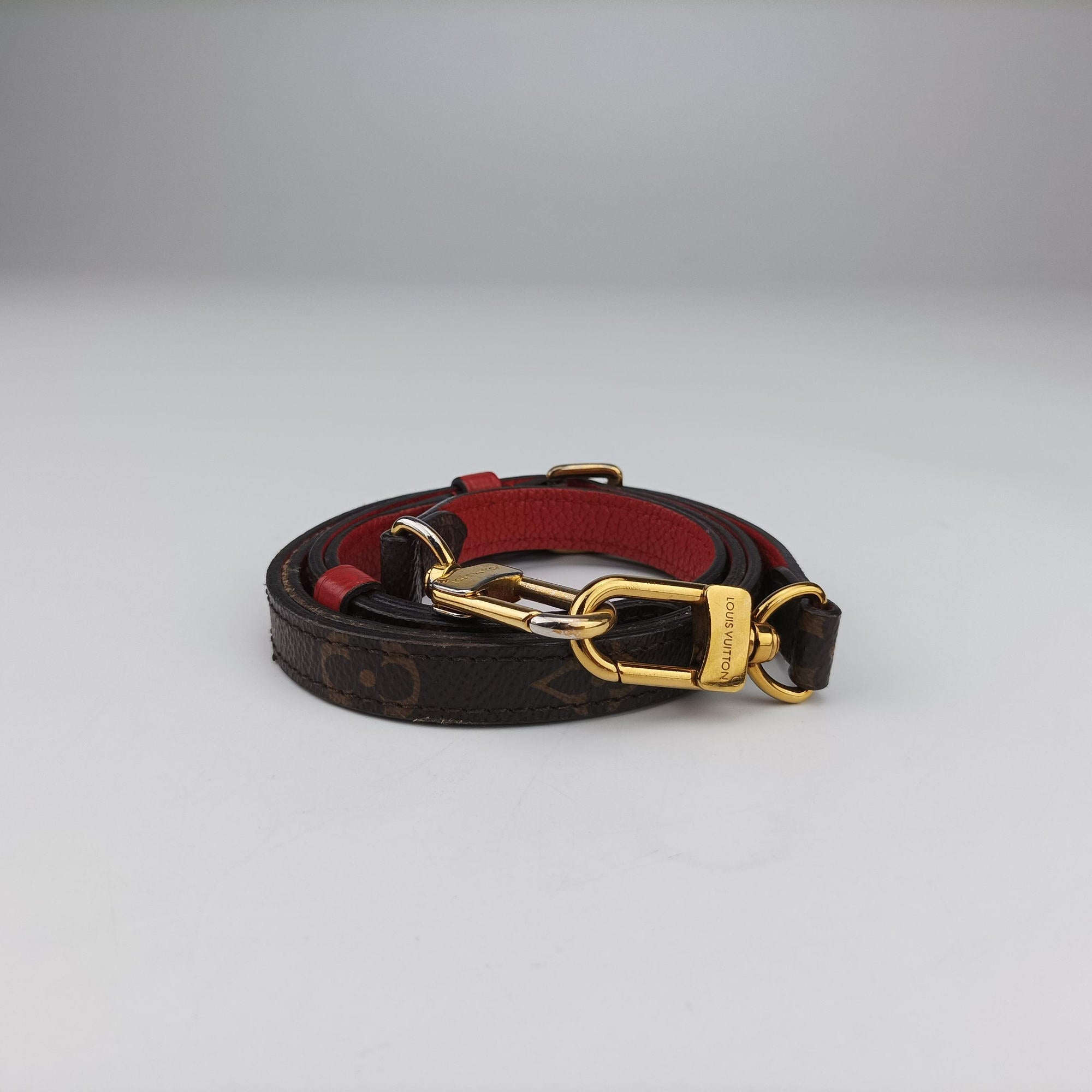 Pre-owned Louis Vuitton MARIGNAN Brown × Coquelicot Monogram Canvas×calf leather M44286 shoulderbag | stylenewstar