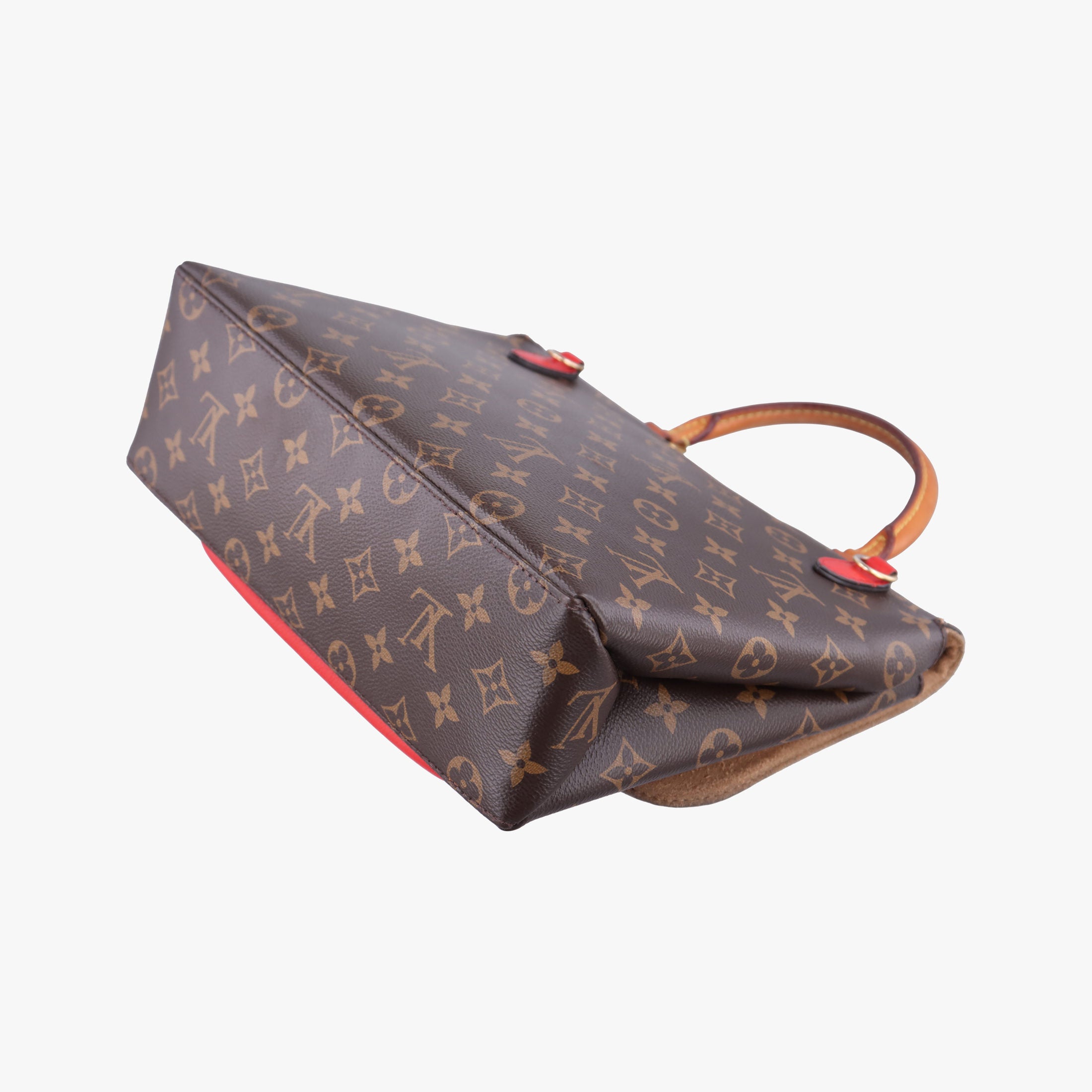 Pre-owned Louis Vuitton MARIGNAN Brown × Coquelicot Monogram Canvas×calf leather M44286 shoulderbag | stylenewstar
