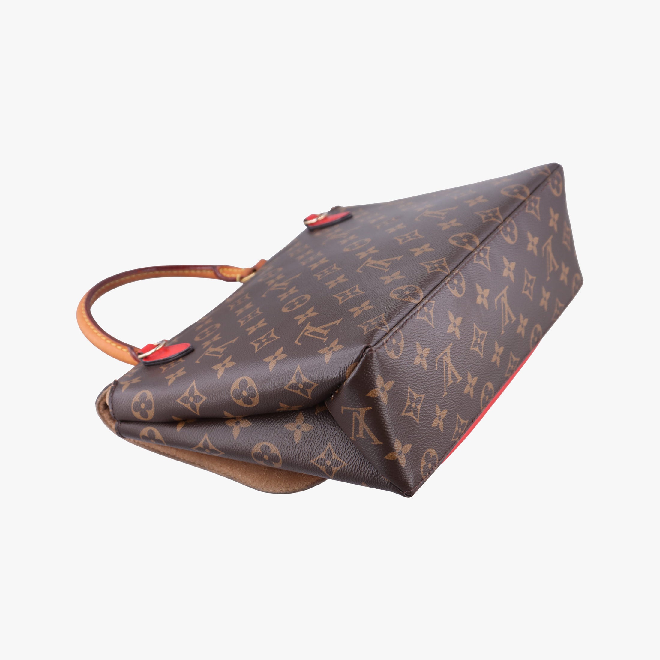 Pre-owned Louis Vuitton MARIGNAN Brown × Coquelicot Monogram Canvas×calf leather M44286 shoulderbag | stylenewstar
