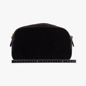 Pre-owned Gucci GG Marmont Black velour 447632 shoulderbag | stylenewstar