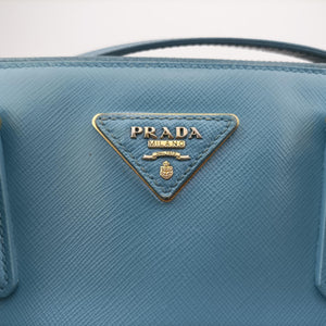 Pre-owned Prada Galleria Blue SAFFIANO Leather BN2274 shoulderbag | stylenewstar