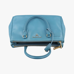 Pre-owned Prada Galleria Blue SAFFIANO Leather BN2274 shoulderbag | stylenewstar