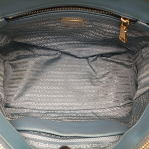 Pre-owned Prada Galleria Blue SAFFIANO Leather BN2274 shoulderbag | stylenewstar