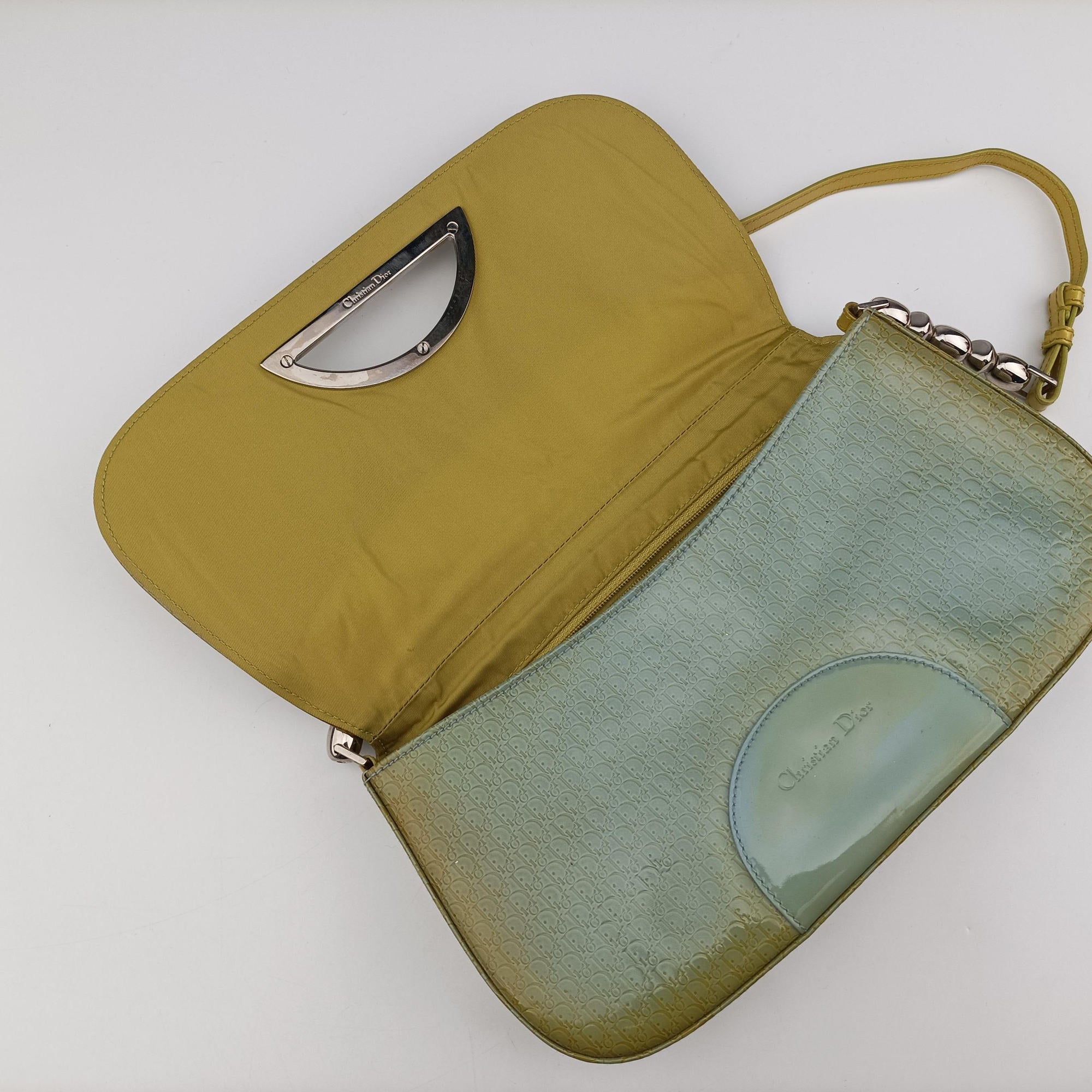 Vintage Christian Dior Maris Pearl Green leather  shoulderbag | stylenewstar