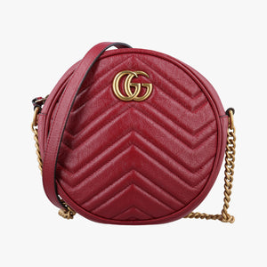 Secondhand Gucci GG Marmont Red Leather 550154 shoulderbag | stylenewstar