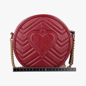 Secondhand Gucci GG Marmont Red Leather 550154 shoulderbag | stylenewstar