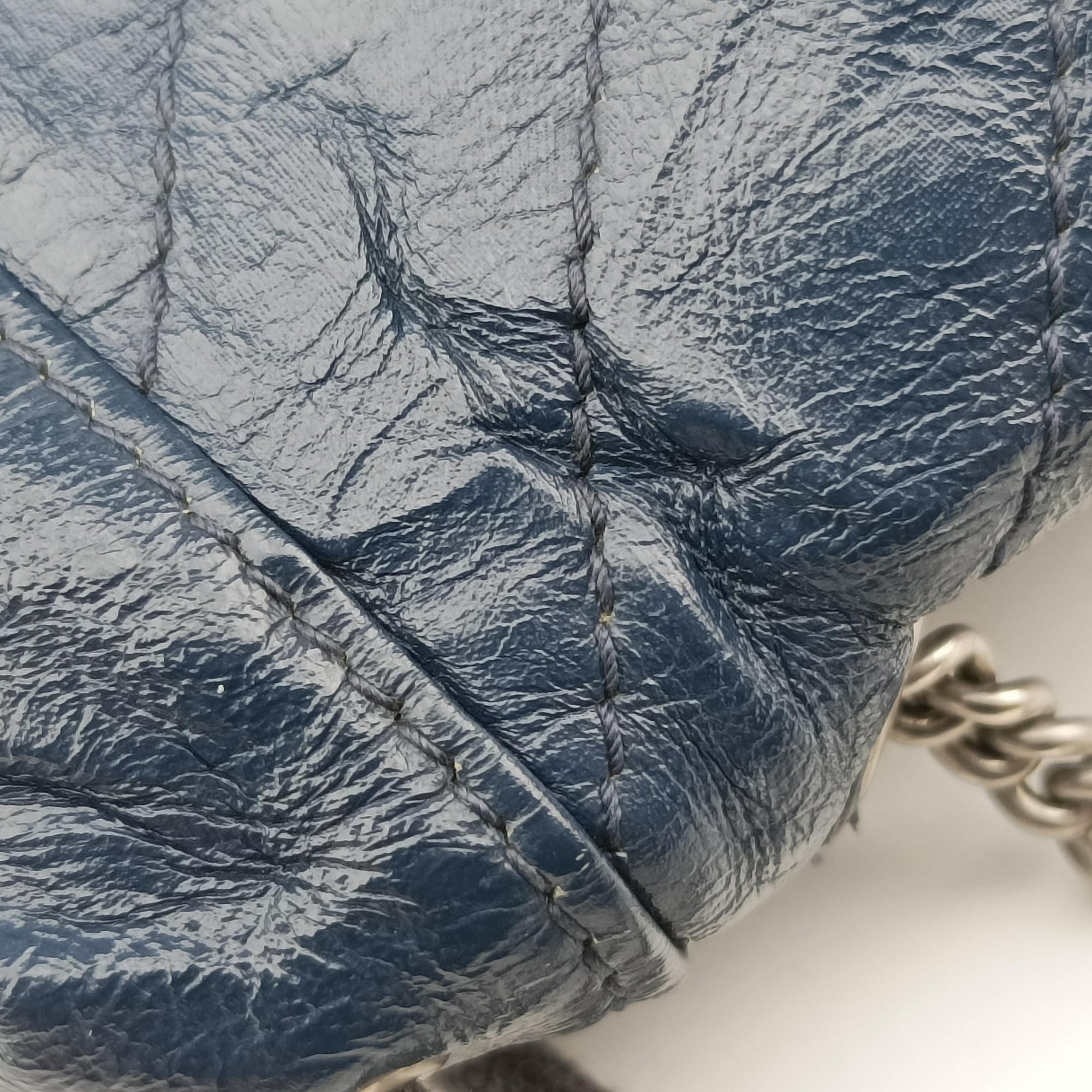 Vintage Gucci GG Marmont Blue Leather 573817 shoulderbag | stylenewstar