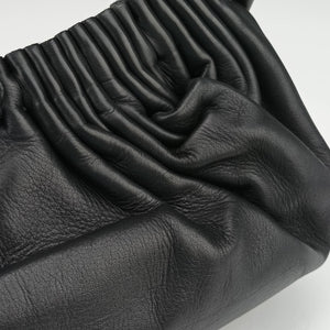 Pre-owned Bottega Veneta Gathered Black Leather  shoulderbag | stylenewstar