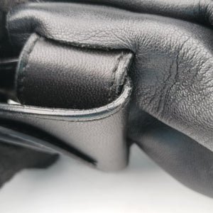 Pre-owned Bottega Veneta Gathered Black Leather  shoulderbag | stylenewstar