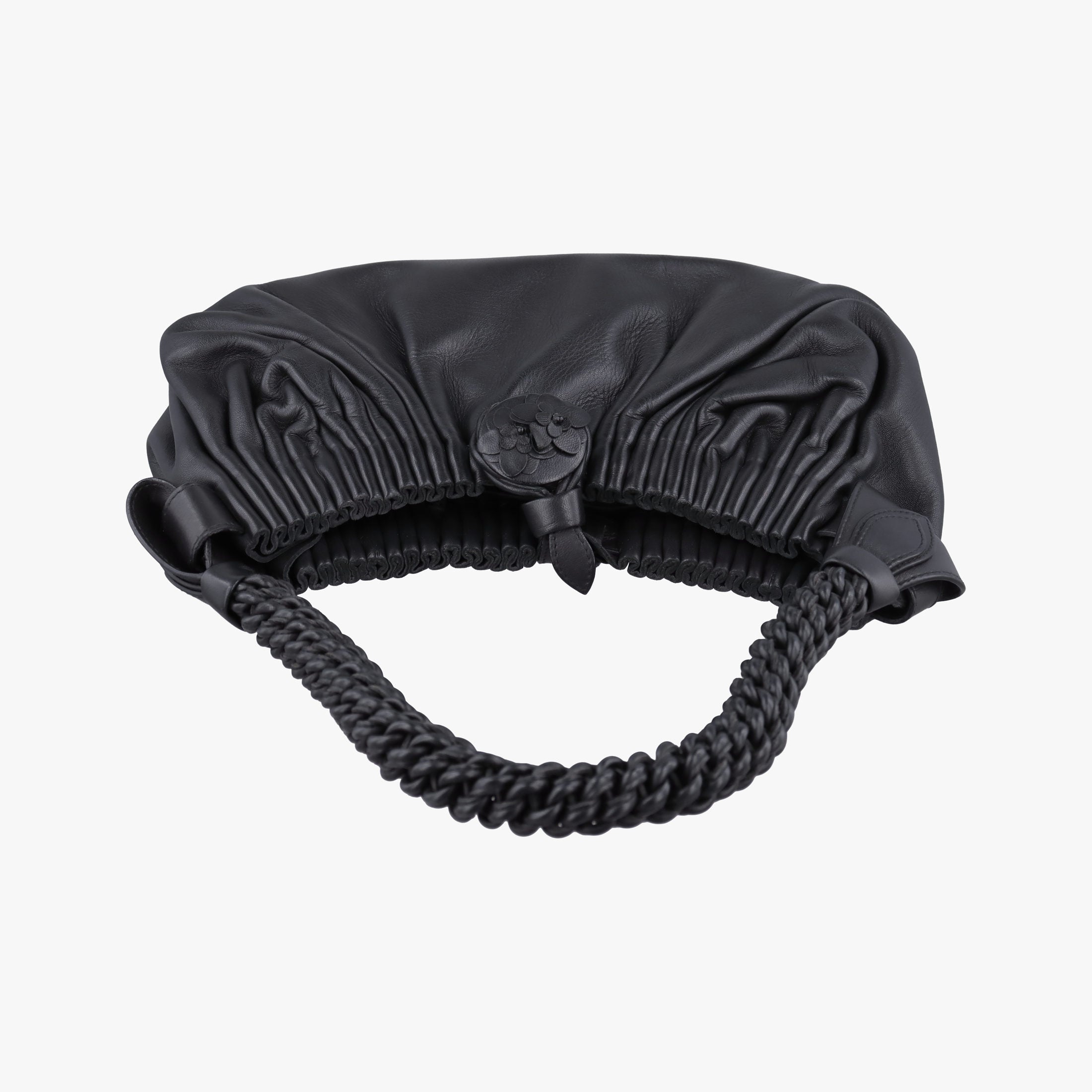 Pre-owned Bottega Veneta Gathered Black Leather  shoulderbag | stylenewstar