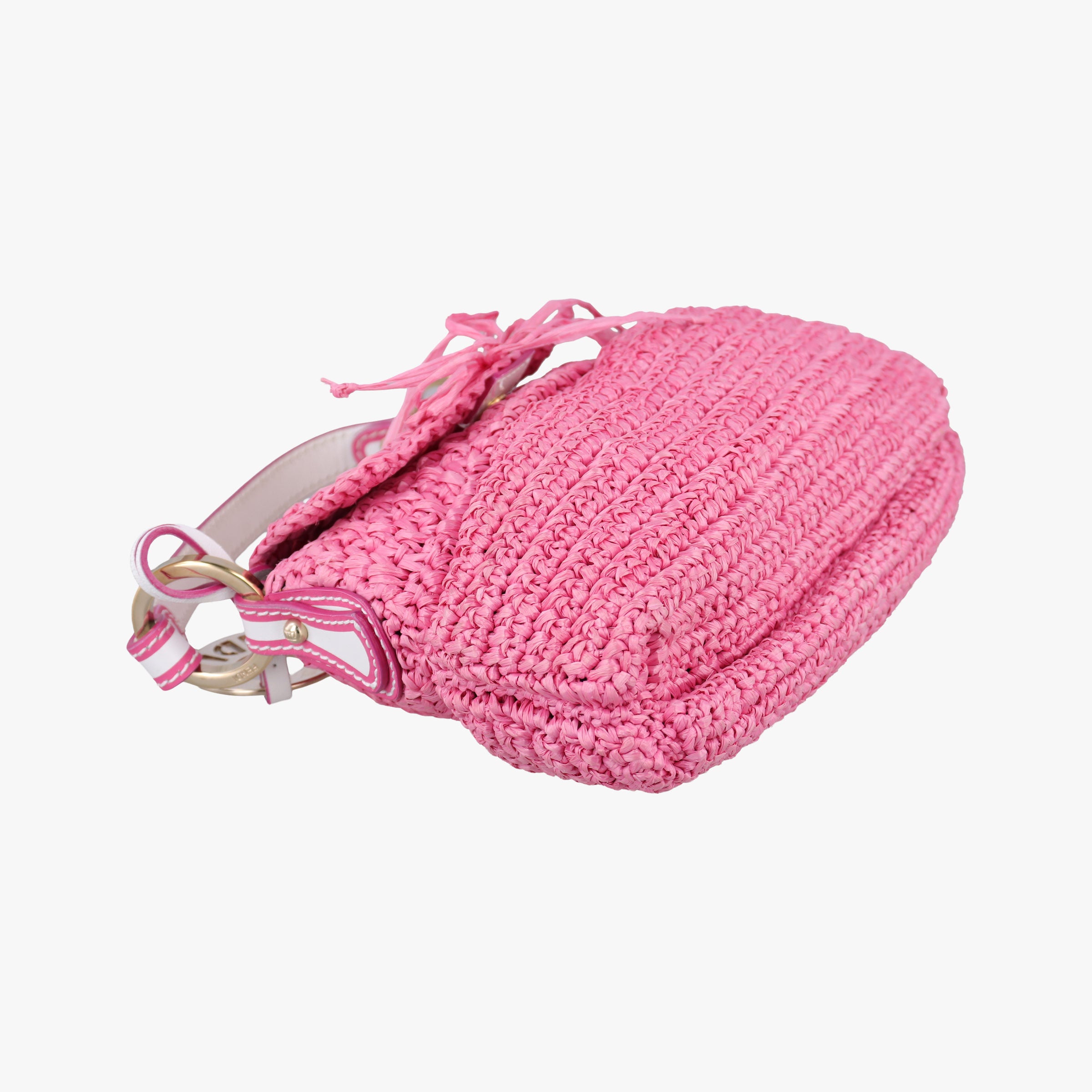 Pre-owned Fendi Chef Bag Pink straw 8BK042 handbag | stylenewstar