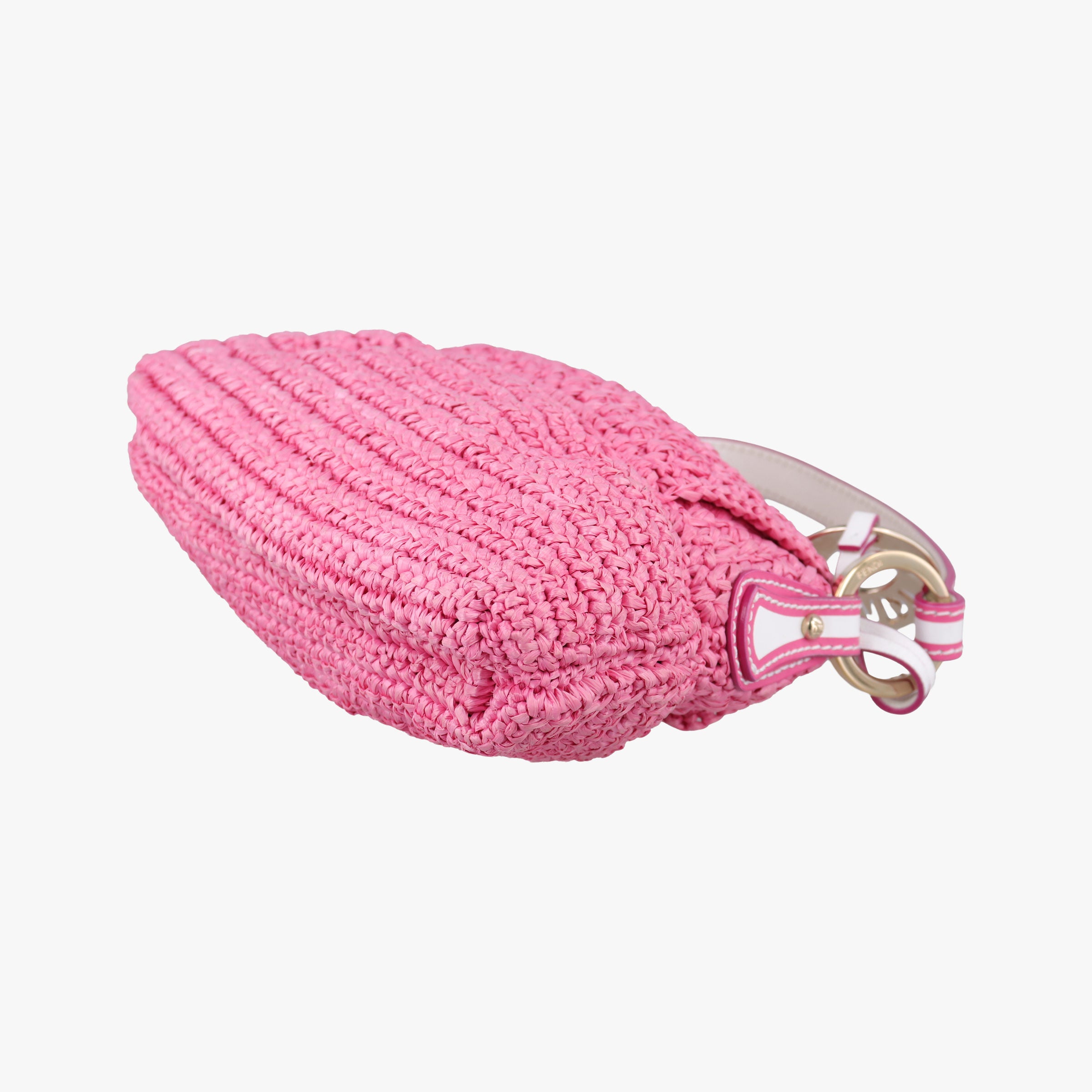 Pre-owned Fendi Chef Bag Pink straw 8BK042 handbag | stylenewstar