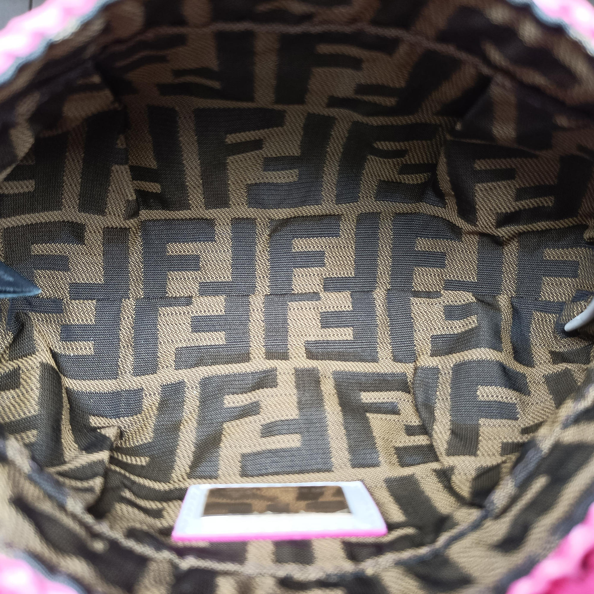 Pre-owned Fendi Chef Bag Pink straw 8BK042 handbag | stylenewstar