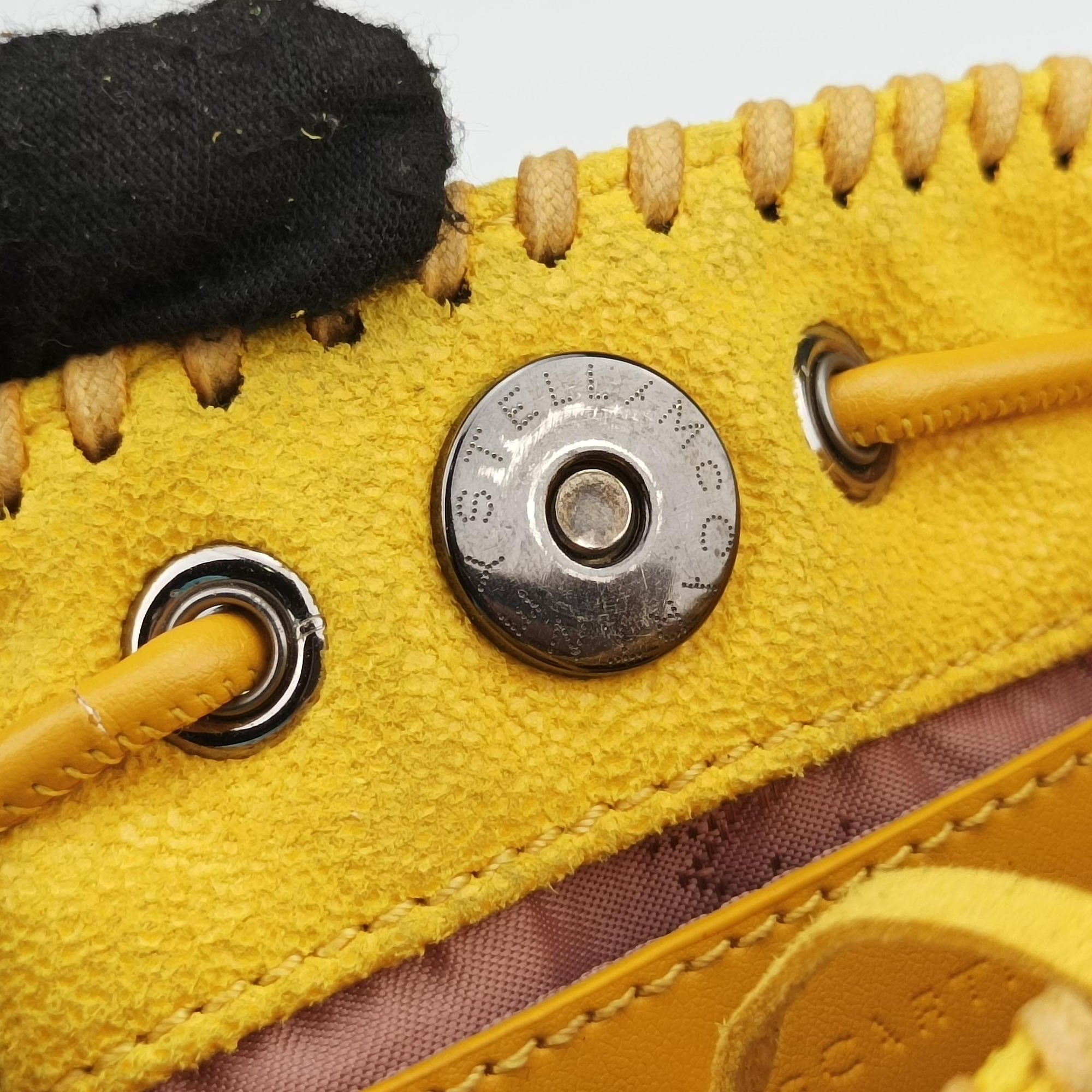 Secondhand Stella McCartney Falabella Yellow Suede × Leather  shoulderbag | stylenewstar