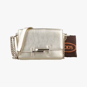 Pre-owned TODS Double T Golden Leather  shoulderbag | stylenewstar