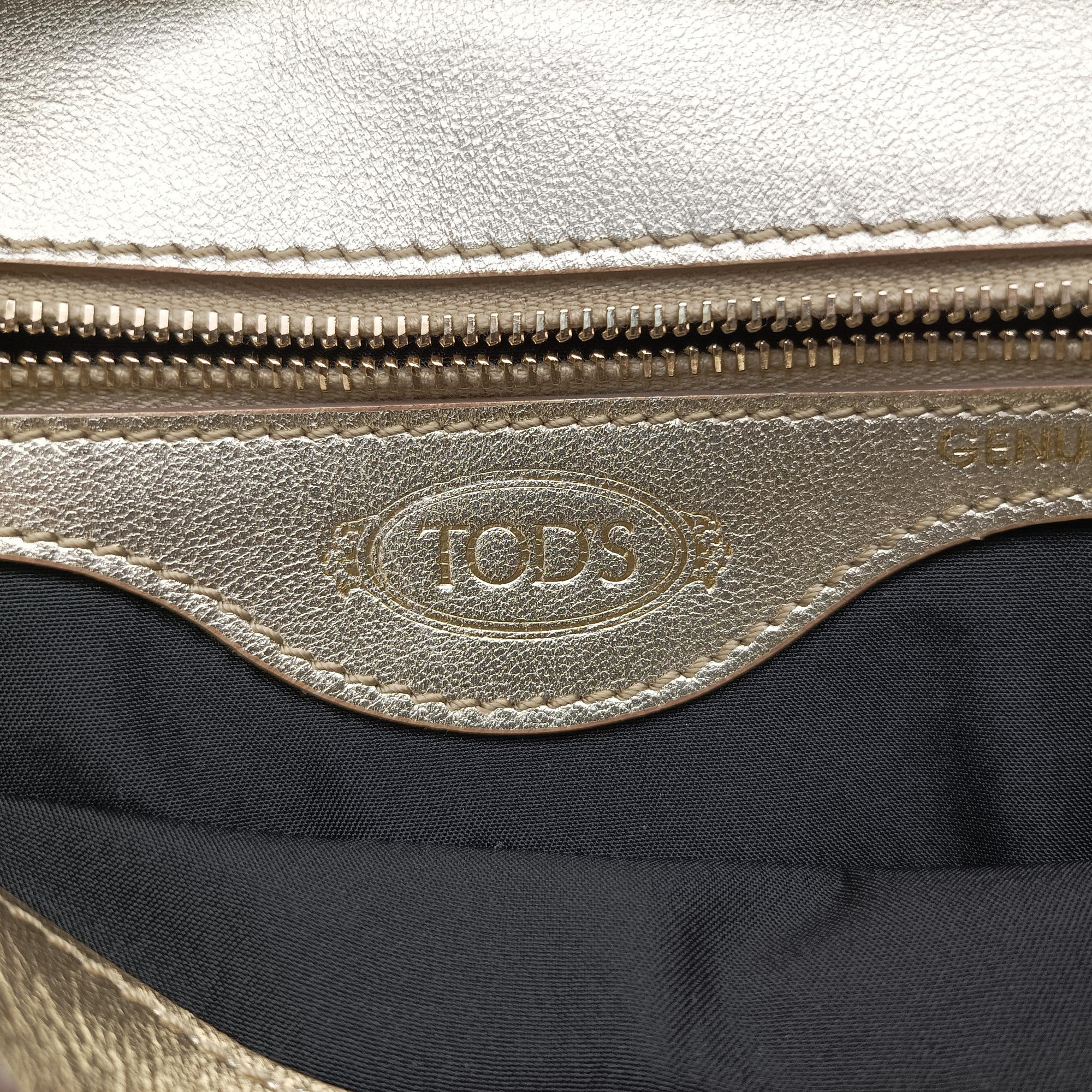Pre-owned TODS Double T Golden Leather  shoulderbag | stylenewstar