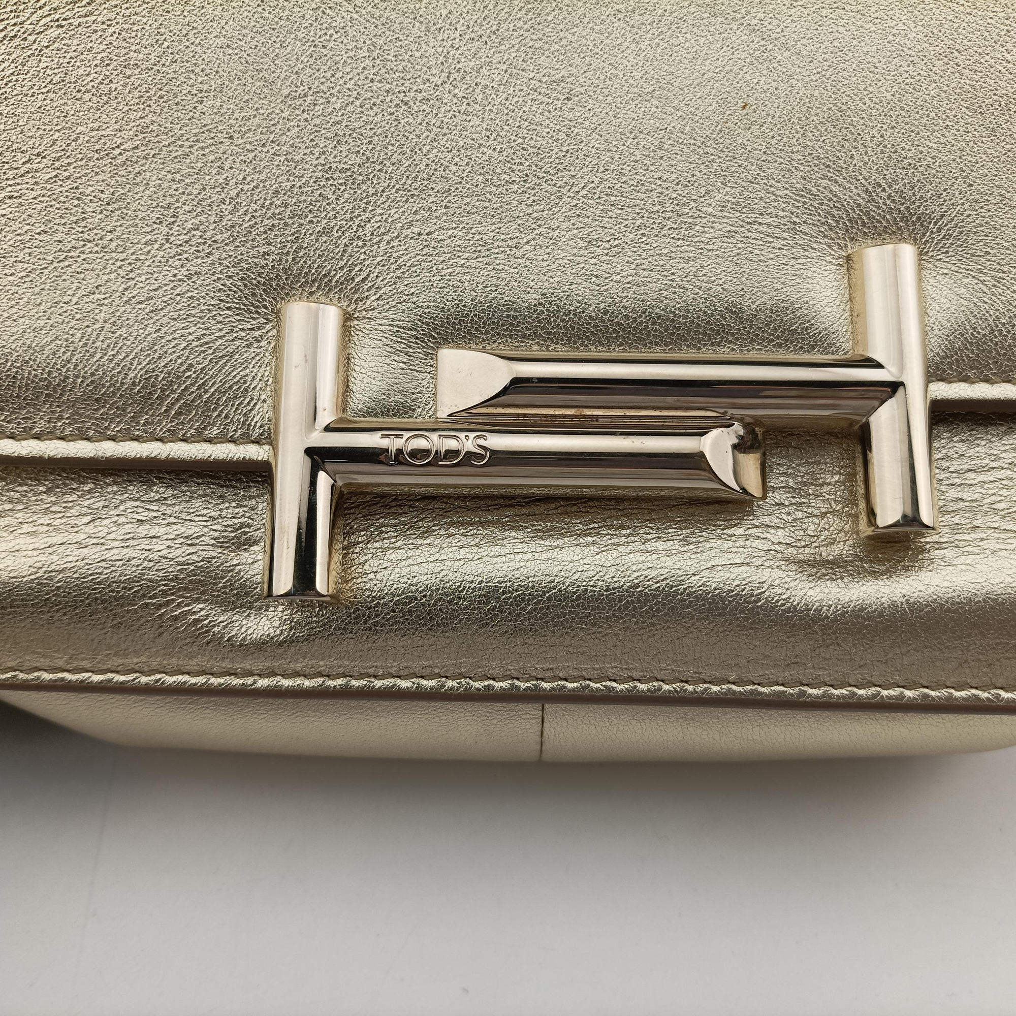 Pre-owned TODS Double T Golden Leather  shoulderbag | stylenewstar