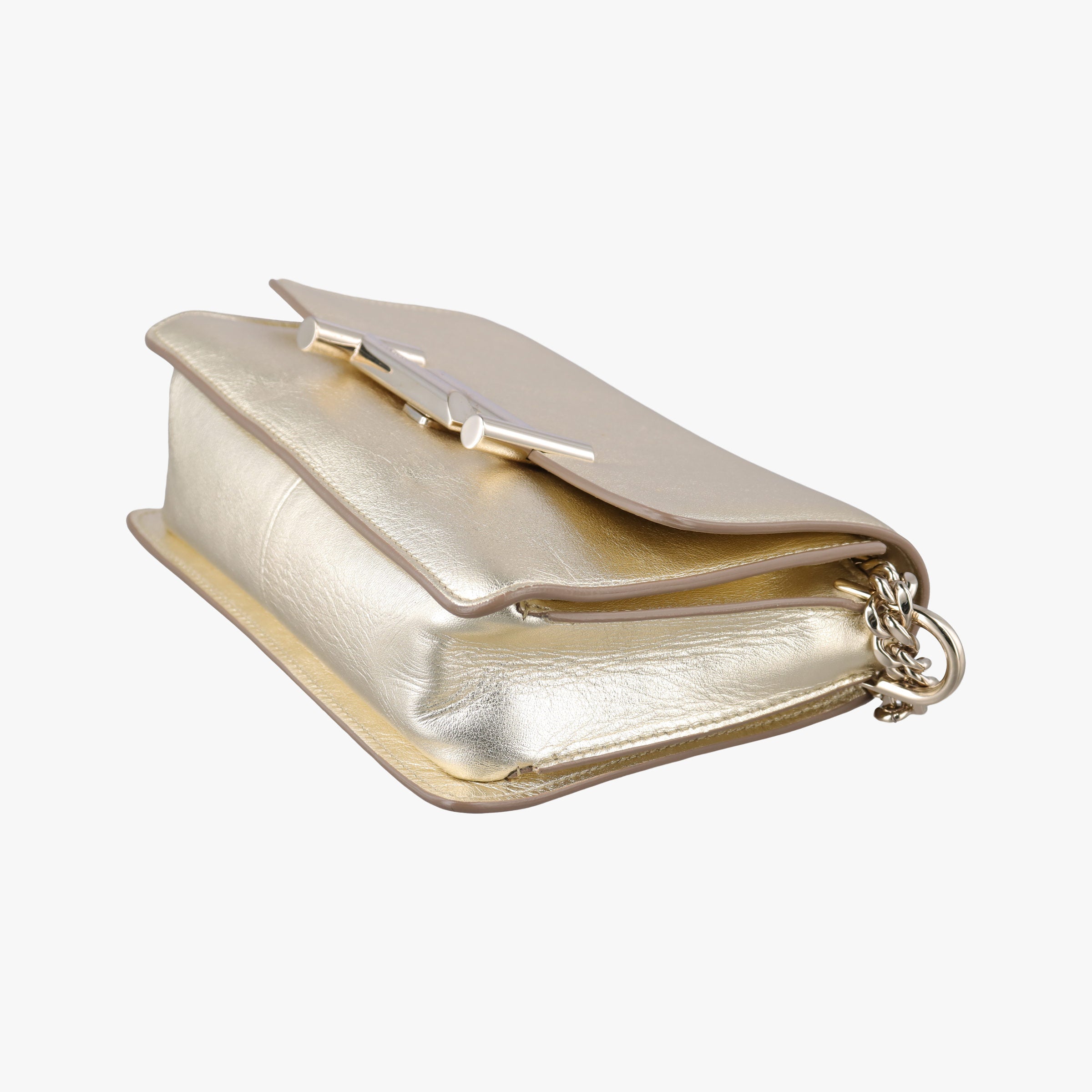 Pre-owned TODS Double T Golden Leather  shoulderbag | stylenewstar