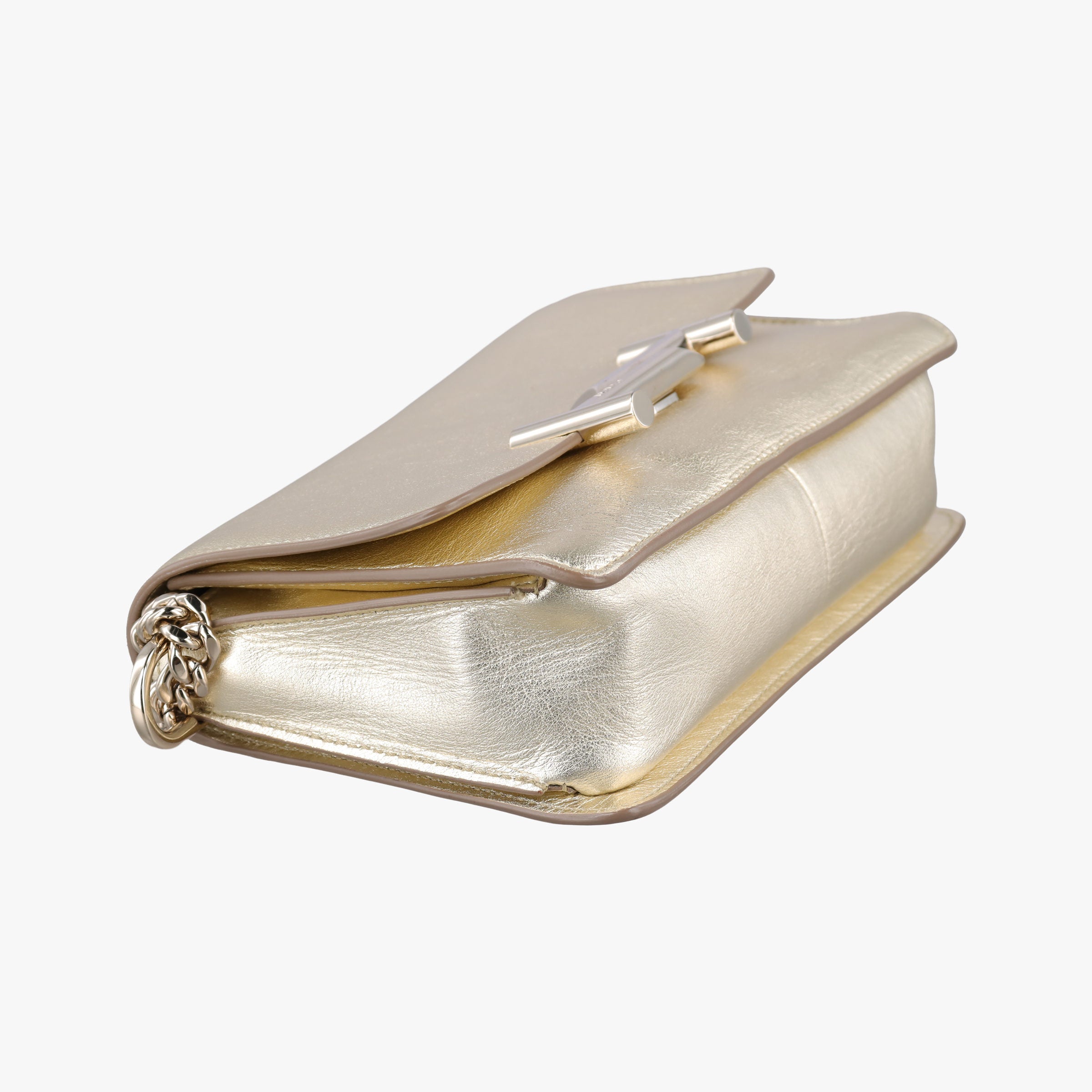 Pre-owned TODS Double T Golden Leather  shoulderbag | stylenewstar