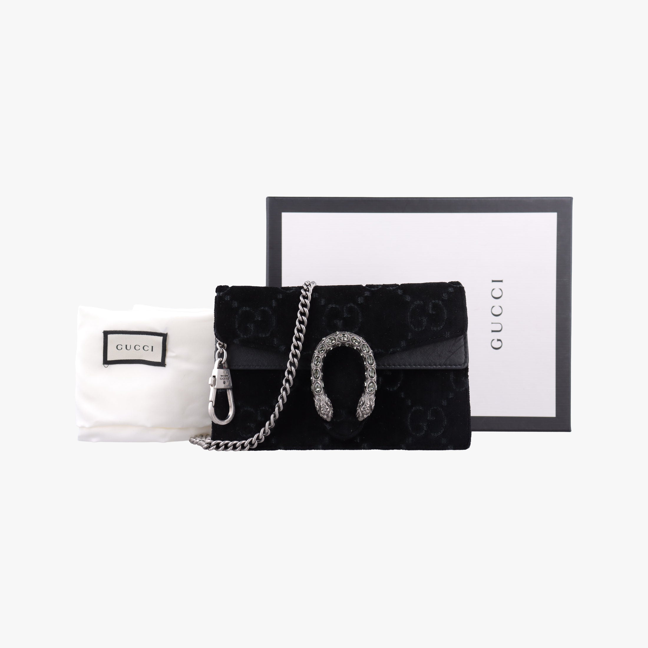 Pre-owned Gucci Dionysus Black velour 476432 shoulderbag | stylenewstar