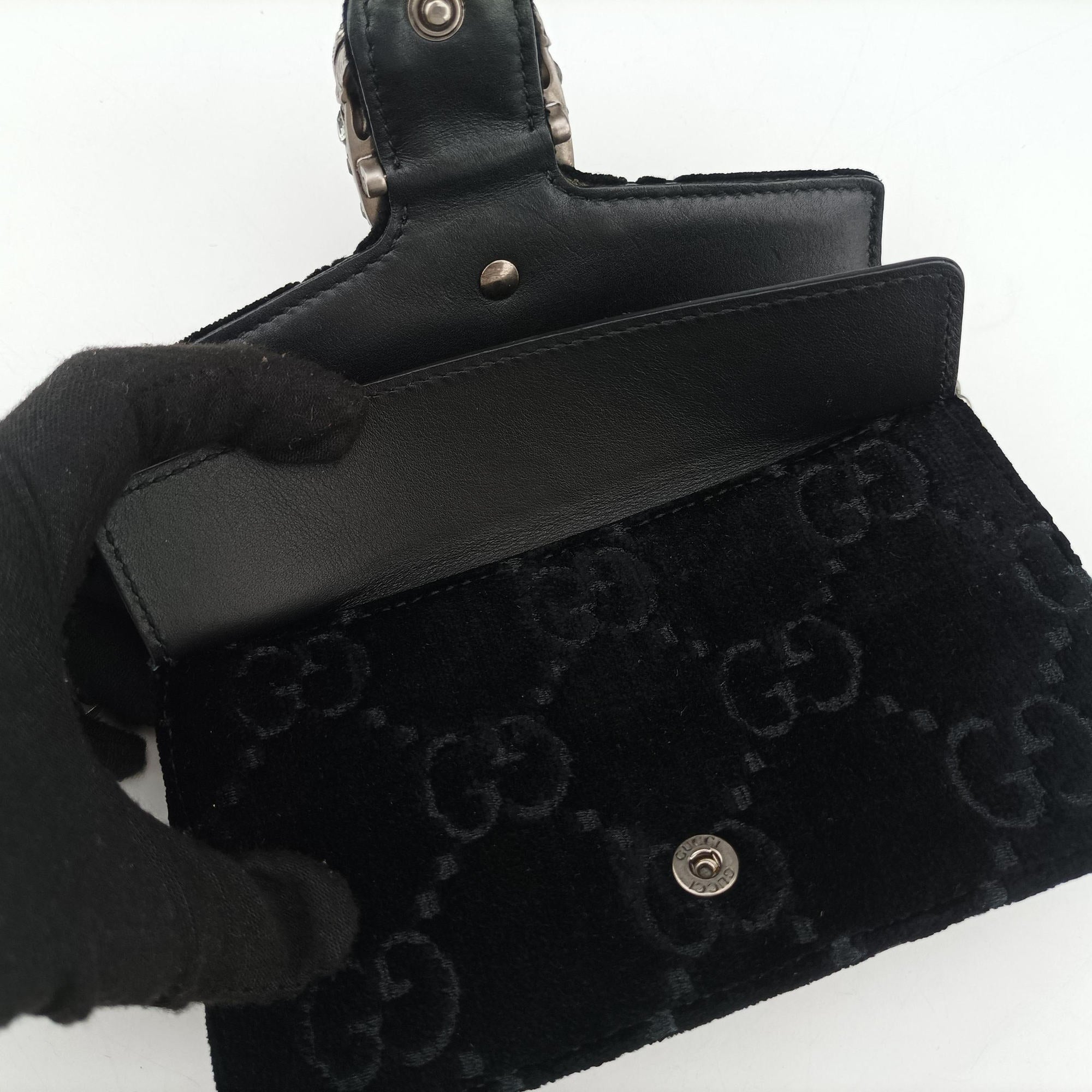 Pre-owned Gucci Dionysus Black velour 476432 shoulderbag | stylenewstar