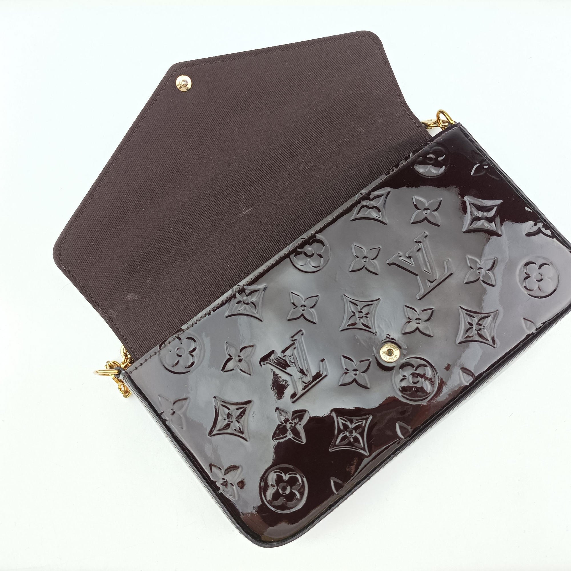Pre-owned Louis Vuitton Pochette Felice Amarante Vernis M61267 shoulderbag | stylenewstar