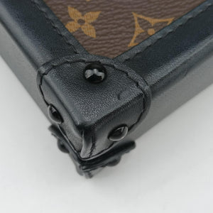Pre-owned Louis Vuitton Vertical Trunk Pochette Brown×Black Monogram Canvas x leather M63913 shoulderbag | stylenewstar
