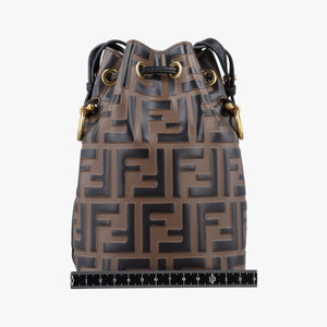 Pre-owned Fendi Mon Tresor Mini Bucket Brown Leather 8BS010/8AV105 shoulderbag | stylenewstar